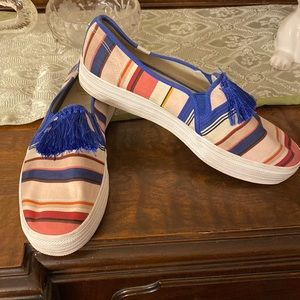 Kate Spade striped tassel platform Keds sz 10